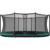 Berg Bodentrampolin Grand Favorit InGround 520 + Sicherheitsnetz Comfort Grün