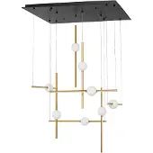 Nova Luce ACROBAT LED Pendelleuchte Schwarz 105,8W Warmweiss 106x80x150cm dimmbar 9695259