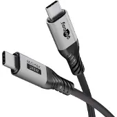 Goobay USB-C-Kabel, USB4 Version 2.0, 1 m, schwarz;silber