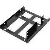 Digitus Zweifach 2.5 HDD/SSD Interner Einbaurahmen inkl. Kabelset, Universal, Montagerahmen, Metall, Schwarz, 2.5 Zoll, 115 mm