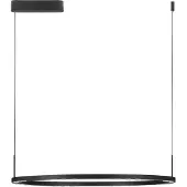 Nova Luce LED Pendelleuchte Lunette dimmbar 46W warmweiss 3000K Schwarz Aluminium Ø80cm 9030926