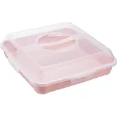 Pink Kuchenhaube/Partybutler "enrico", nordic-pink herausnehmbare Kuchenplatte, ergonomischer Griff