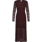 Kaffe Jerseykleid "Damen Jerseykleid KAlouisa", Damen, Gr. S, N-Gr, braun (fudge), Obermaterial: 92% Polyamid PA. 8% Elasthan EL., Kleider Jerseykleid