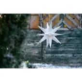 Novaliv Weihnachtsstern Dekostern | 25cm WEISS | Innen und Aussen | LED mit Schuko Stecker | Weihnachtsdeko Stern beleuchtet