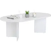 Dmora Couchtisch Parrano 119x60x40h cm Weiß Zeitschriftenhalter