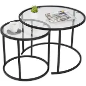 Dmora Couchtisch Abbadesse 60x60x43h cm Schwarz Rund