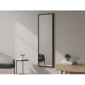 Dmora Spiegel Alp 50x160 cm Schwarz, Struktur aus Glas