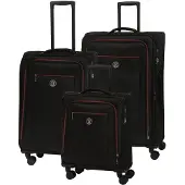 BERTOO Reisekoffer Modena - schwarzes 3-in-1-Set