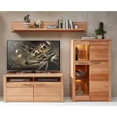 Freiraum Wohnwand >Nature One< (3-teilig) Kernbuche teilmassiv - 260x170x45cm (BxHxT)
