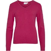 Vila "VIRIL V-NECK L/S KNIT TOP - NOOS" Materialmix, regular fit