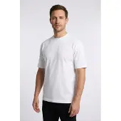 BOSS T-Shirt "Te Dye Relaxed Fit" 100% Cotton Jersey Mock Neck Logo Centered