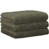 Cawoe Gästetuch, 3er Pack - Lifestyle, Walkfrottier, Baumwolle, einfarbig Grün / 30x50cm
