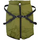 vidaXL Hundemantel Olivegrün L44 Fleece und Polyester
