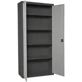 Simon Rack Aktenschrank, Mehrzweckschrank, Stahl-Aufbewahrungsschrank, 4 Ebenen, Doppeltüren, Schloss - Simonlocker