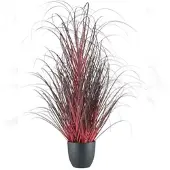 Creativ Green künstliche Pflanze Gras im Topf, 102cm, dunkelrot