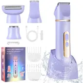 Hatteker Epilierer HT-597 Trimmer, Gesichtstrimmer,Rasierer für Damen, 4-in-1, wasserdicht Lila