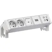Bachmann Desk2 Alu White 2Xute 1Xusb A/C 22W 1Xschalter 0,2M