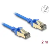 DeLOCK RJ45 Netzwerkkabel Cat.8.1 F/FTP Slim 2 m blau, 2 m, Cat8.1, F/FTP (FFTP), RJ-45, RJ-45, Blau