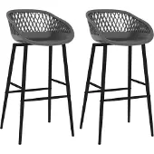 vidaXL Barhocker 2 Stk. Grau