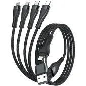 4smarts USB-C/A Multi-Ladekabel 4in2 1,2m, schwarz