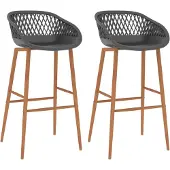 vidaXL Barhocker 2 Stk. Grau