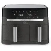 Tefal Dual Easy Fry & Grill EY905B, Heißluftfritteuse, 8,3 l, Doppel, Grau, Touchsteuerung, Eigenständig