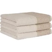 Cawoe Handtuch, 3er Pack - Luxury Home, C Two-Tone, Walkfrottier Natur / 50x100cm