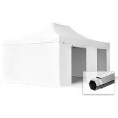 TOOLPORT 4x6m Aluminium Faltpavillon, inkl. 4 Seitenteile, weiß
