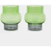 Tom Dixon - Bump Trinkgläser, H 9 cm, grau / grün (2er-Set)