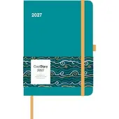 Neumann Kalender 2027 Wochenübersicht 16x22 cm Türkis 4-sprachig mit Elastikband und Stifthalter