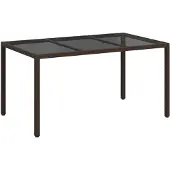 vidaXL Gartentisch Braun 150 x 90 x 75 cm Poly-Rattan