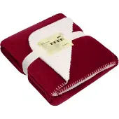 James & nicholson Cosy Hearth Blanket Exklusive Velours-Decke burgundy/natural, Gr. one size