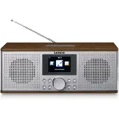 Lenco DIR-170WA - Internetradio mit DAB+ und FM-Radio - Bluetooth - 5 direkte Stationstasten - USB-Wiedergabe - 2 x 10 Watt RMS - Holz