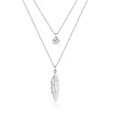 Elli Halskette Feder Boho Kristalle 925 Silber Elli Silber