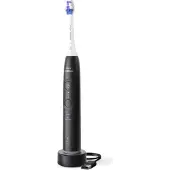 Philips Sonicare 6100 series Series 6100 HX7401/01 Wiederaufladbare Zahnbürste, Erwachsener, Schallzahnbürste, Sensibel, 62000 Bewegungen pro Minute, Schwarz, 2 min, 4 x 30 sec