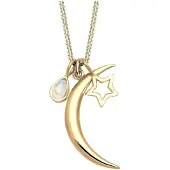 Elli Halskette Halbmond Stern Mondstein 925 Silber Elli Gold