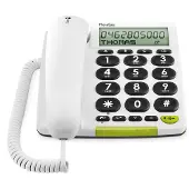Doro PhoneEasy 312cs, Analoges Telefon, Kabelgebundenes Mobilteil, Freisprecheinrichtung, 30 Eintragungen, Anrufer-Identifikation, Weiß