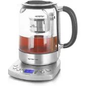 Emerio Glas-Wasserkocher 1,7 L – 2200 W – Digital – 5 Temperaturen – Warmhaltefunktion – Automatisches Teesieb – Edelstahl/Glas – WK-122248