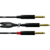Cordial CFY 1.5 VPP, 2 x 6.35mm, Männlich, 6.35mm, Männlich, 1,5 m, Schwarz