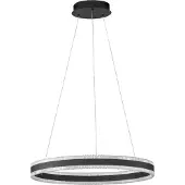 Nova Luce LED Pendelleuchte Alaro dimmbar 46W warmweiss 3000K Schwarz Stahl Aluminium Ø60cm 9019726