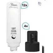 Blanc HYGIENIC SET: Professionelles Shampoo-Duschgel-Set – 12x425 ml – verschied. Düfte – Wandhalterung in Weiß, Schwarz oder Chrom optional