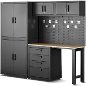 HBM Premium-Werkstattsystem, 8-teilig, Mattschwarz