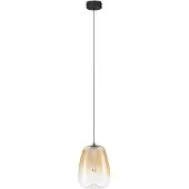 Nova Luce LED Pendelleuchte Oblo 3W warmweiss 3000K Bernstein Schwarz Glas Metall Ø16cm 9009173