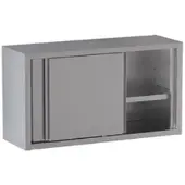 GastroHero Wandhängeschrank Edelstahl 1600x400 mm Schiebetüren AISI 430 vormontiert Hängeschrank Küche Gastro ECO Serie