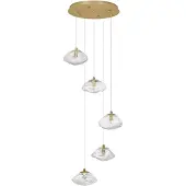 Nova Luce KING Pendelleuchte G9 5-fach Gold 180x35cm dimmbar 9006049