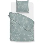 Heckett & Lane Alva Bettbezug 135-200-220 cm – 100% Baumwolle – Hochwertige Bettwäsche mit Bloemen motiv – Weich - Atmungsaktiv und Hautfreundlich – inkl. 80x80 cm Kissenbezug – Blau