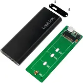 Logilink UA0314, SSD-Gehäuse, M.2, SATA, 10 Gbit/s, USB Anschluss, Schwarz