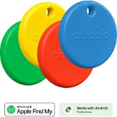 Chipolo POP 4er-Pack Rot, Blau, Gelb, Grün