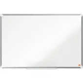 Nobo Whiteboard Premium Plus, Stahl nanobeschichtet, magnethaftend, B 900 x H 600 mm, inkl. abnehmbarer Stiftablage und 1 Boardmarker
