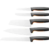 Fiskars 1057558, Messer-Set, Edelstahl, Edelstahl, Schwarz, Ergonomisch, Softgrip, Finnland